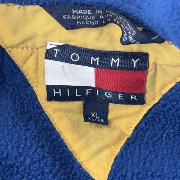 Vintage Tommy Hilfiger Fleece Vest Mens L/XL Blue Full Zip Hiking Outdoors 00s - Picture 6 of 8
